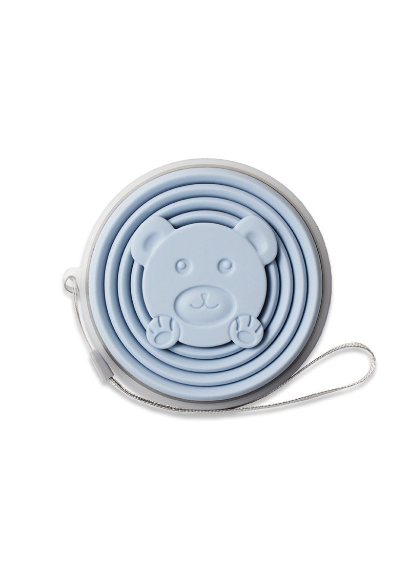 Cartoon Silicone Folding Cup Portable Blue
