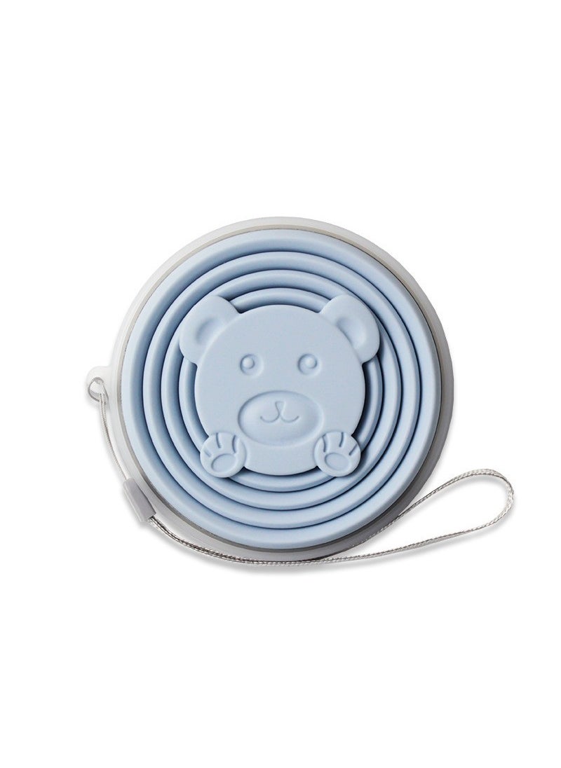 Cartoon Silicone Folding Cup Portable Blue