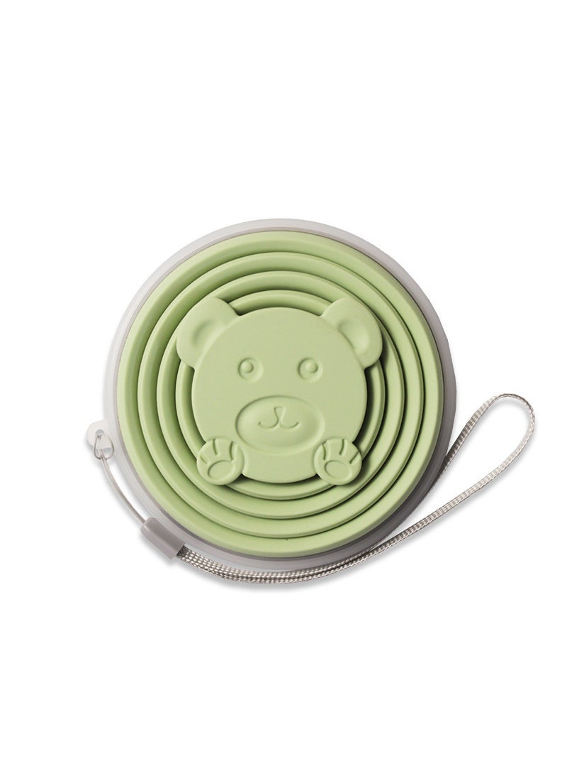 Cartoon Silicone Folding Cup Portable Green