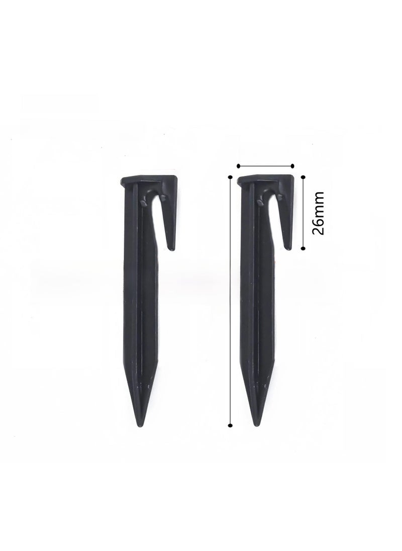 Camping Canopy Tent Plastic Ground Pegs No. 1: gardening crimped ground nails 8.5cm, 3g - black (100 pieces/bag)