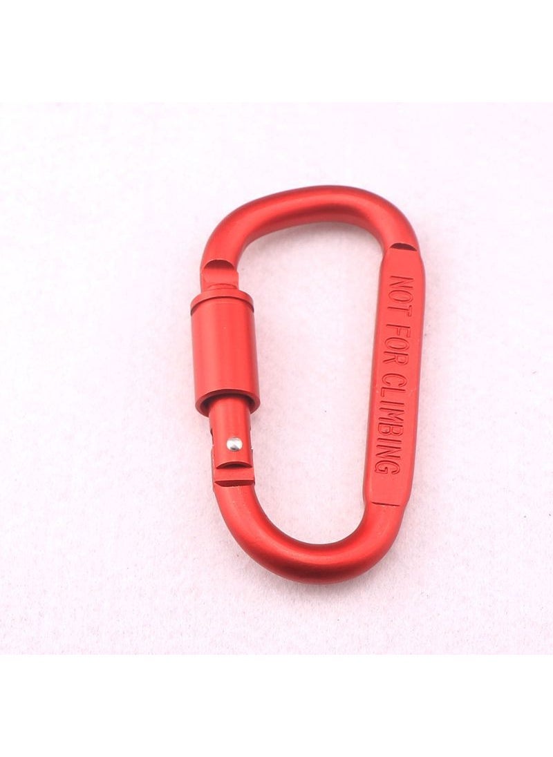 Factory for wholesale 8D bold color long nut with lock aluminum alloy carabiner bag buckle tent convenient hook Red