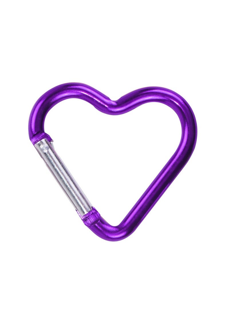 44x40mm Heart-Shaped Carabiner Clip Purple