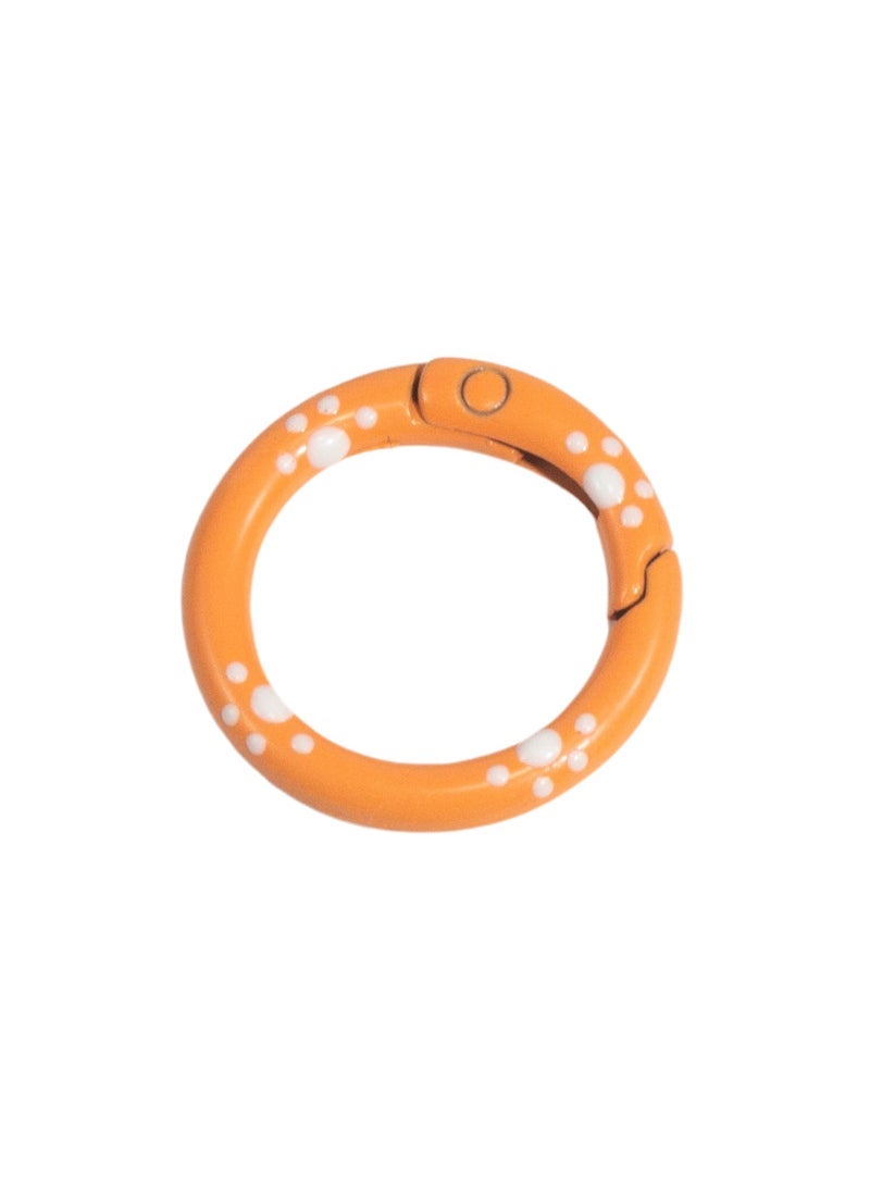 Colorful Hand-Painted Cat Paw Carabiner Keychain DIY Alloy Ring 24mm Orange