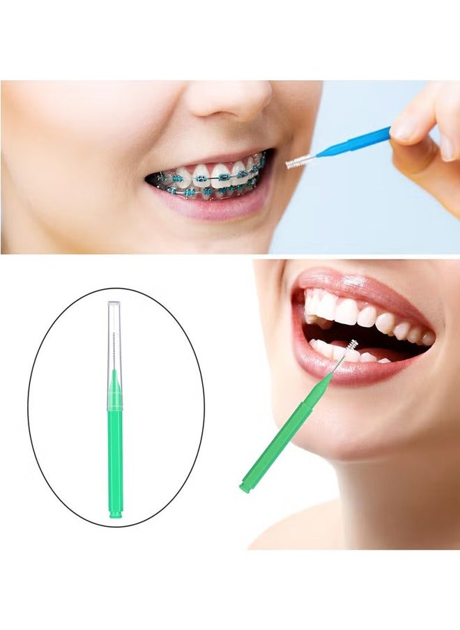 15PCS Braces Brush Teeth Flosser, Interdental Brush Braces Toothbrush Cleaning, Flosser Toothpick Cleaners Tooth Cleaning Tool for Adult - Yellow / Blue / Green
