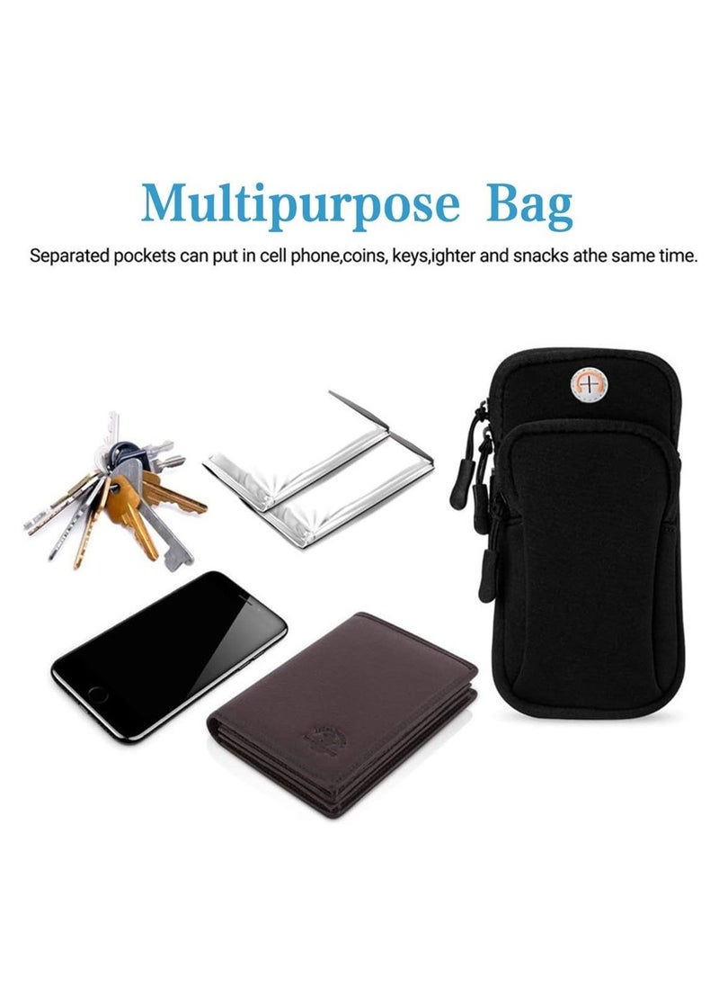 Phone Arm Bag Armband Cell Phone Holder For Running Gym Sports Waterproof Black Cell Phone Holder Pouch Case With Earphone Hole