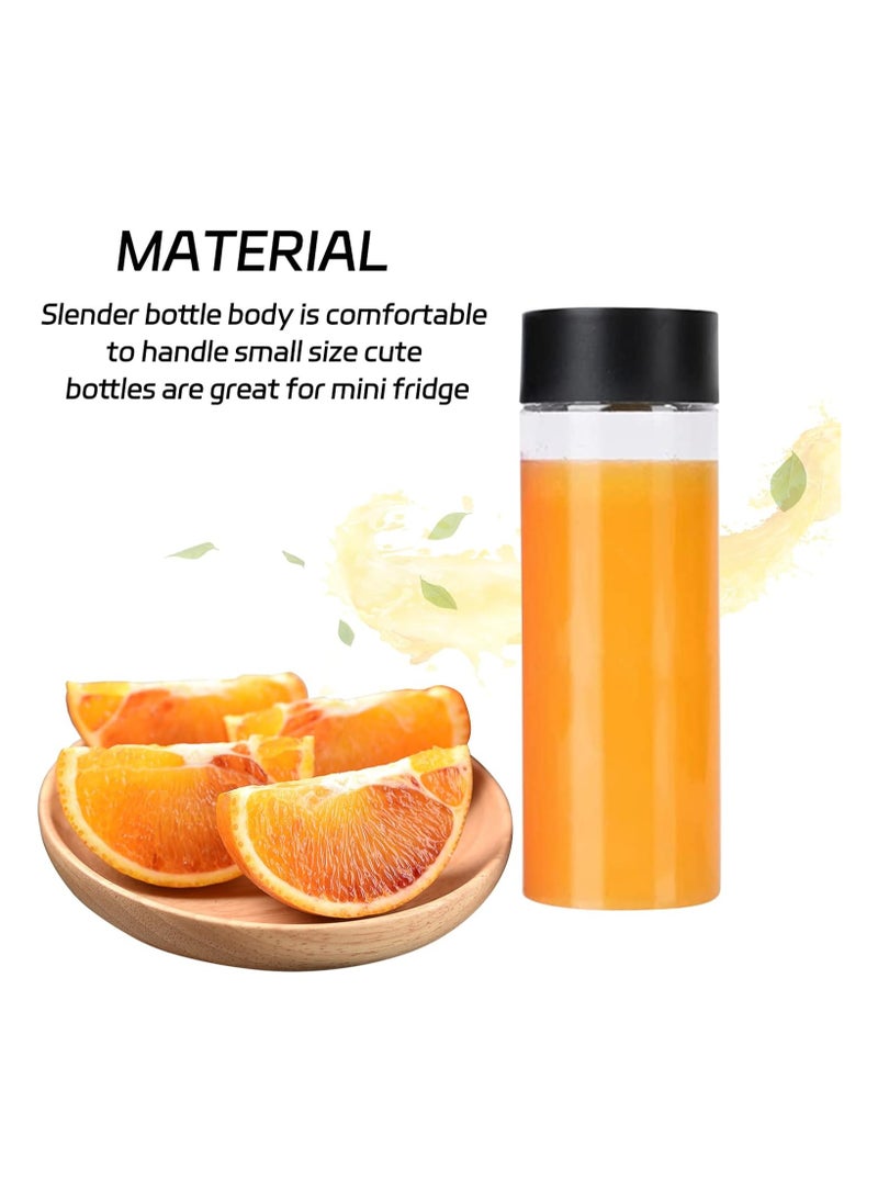 6PCS 300ML Clear Plastic Juice Bottles with Tamper-Seal Lids – Reusable PET Beverage Containers for Smoothies, Milk, Juice, Coffee, Water & Ramadan Iftari Soft Drinks