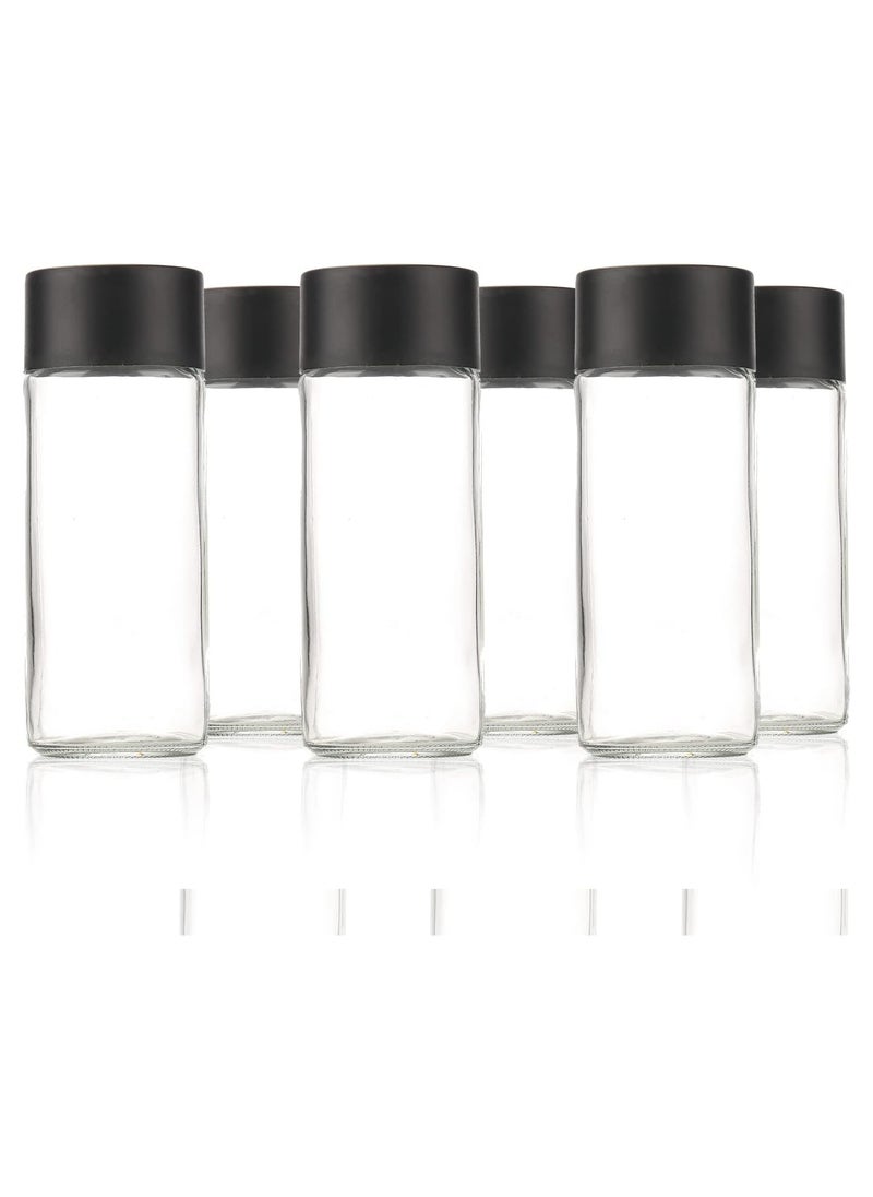 6PCS 300ML Clear Plastic Juice Bottles with Tamper-Seal Lids – Reusable PET Beverage Containers for Smoothies, Milk, Juice, Coffee, Water & Ramadan Iftari Soft Drinks