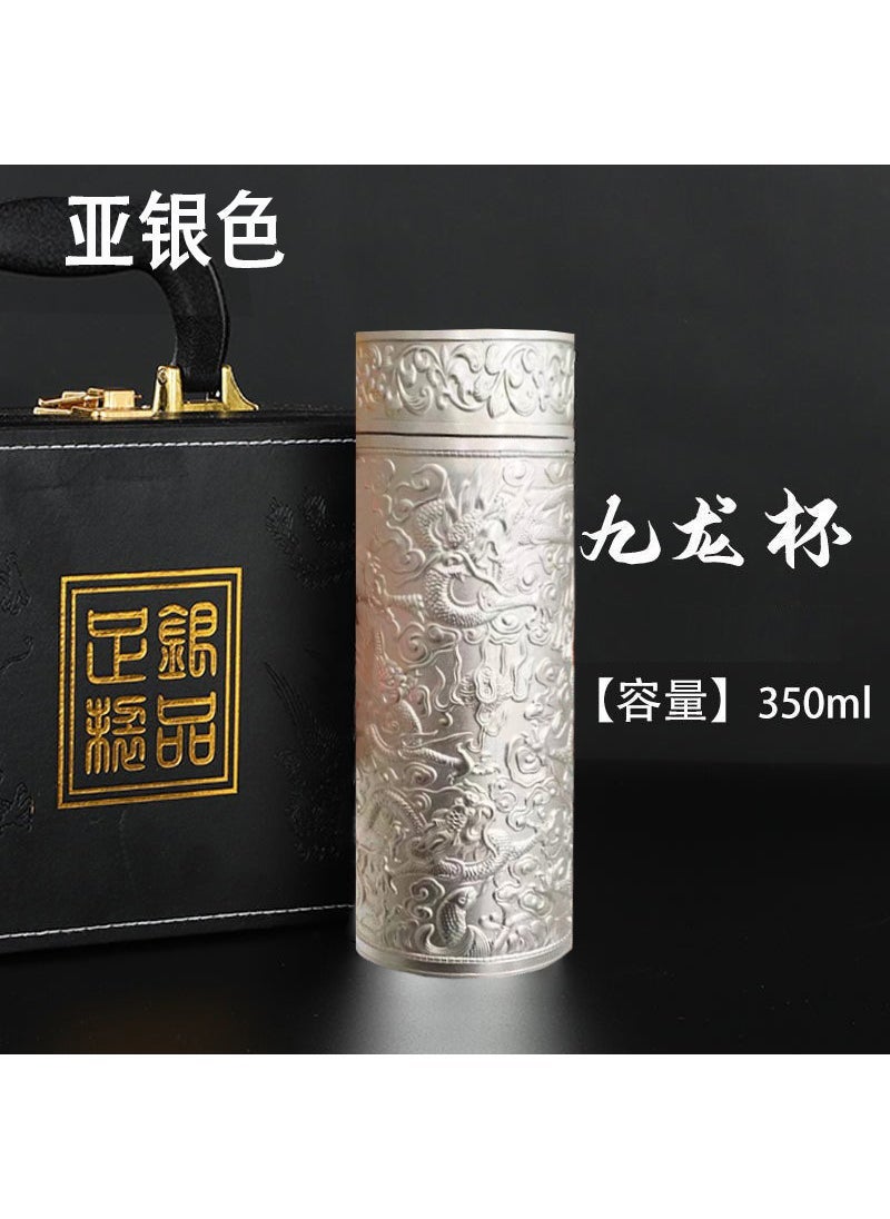 Jiulong Cup silver liner thermos cup health care Cup high-end thermos cup will sell gifts suit men and women Cup Silver leather boxed