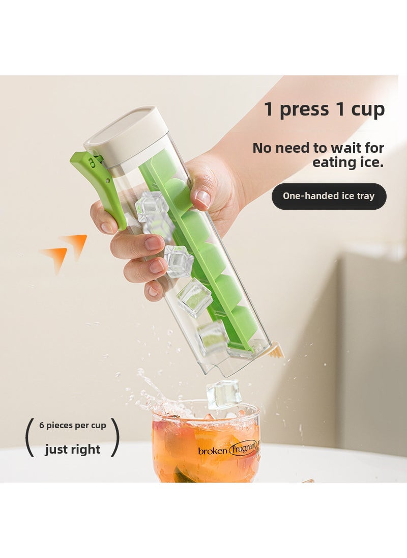 Home DIY Single-Press Ice Cube Mold, 6 Slots Green