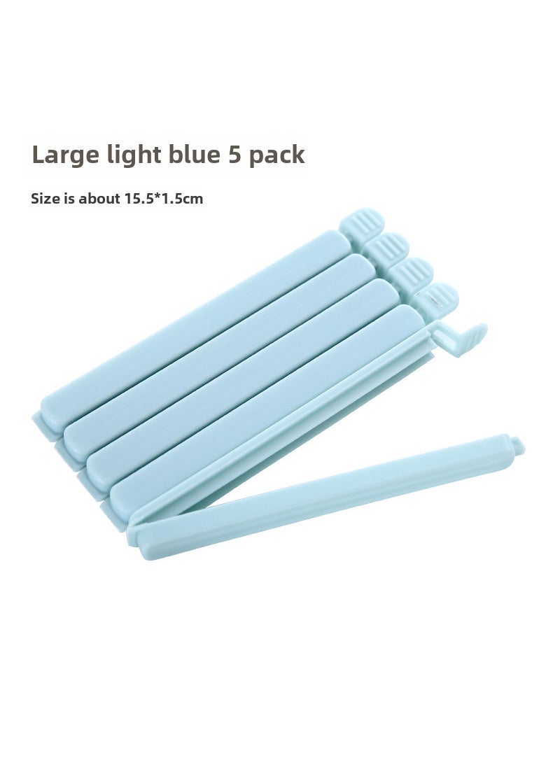 5-Pack Kitchen Bag Sealing Clips [Long 5] Blue (240/box)