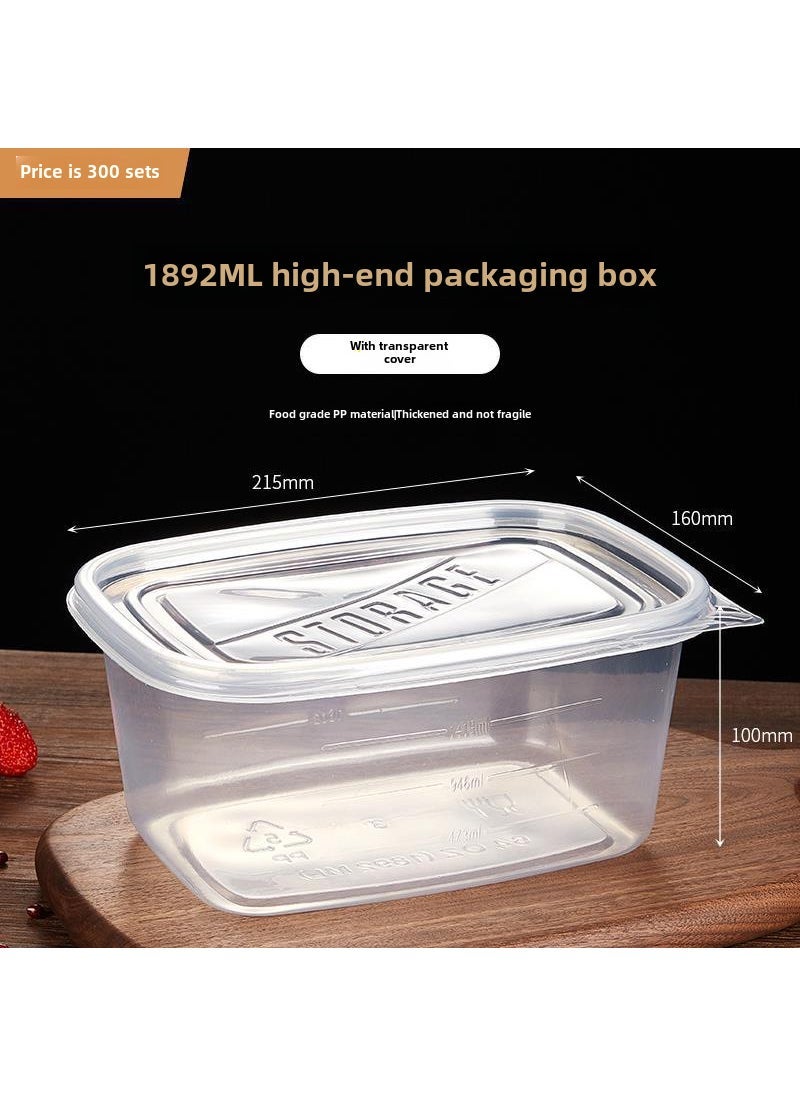 Large Disposable Food Containers Clear 1892ml 1892ml transparent -1 set