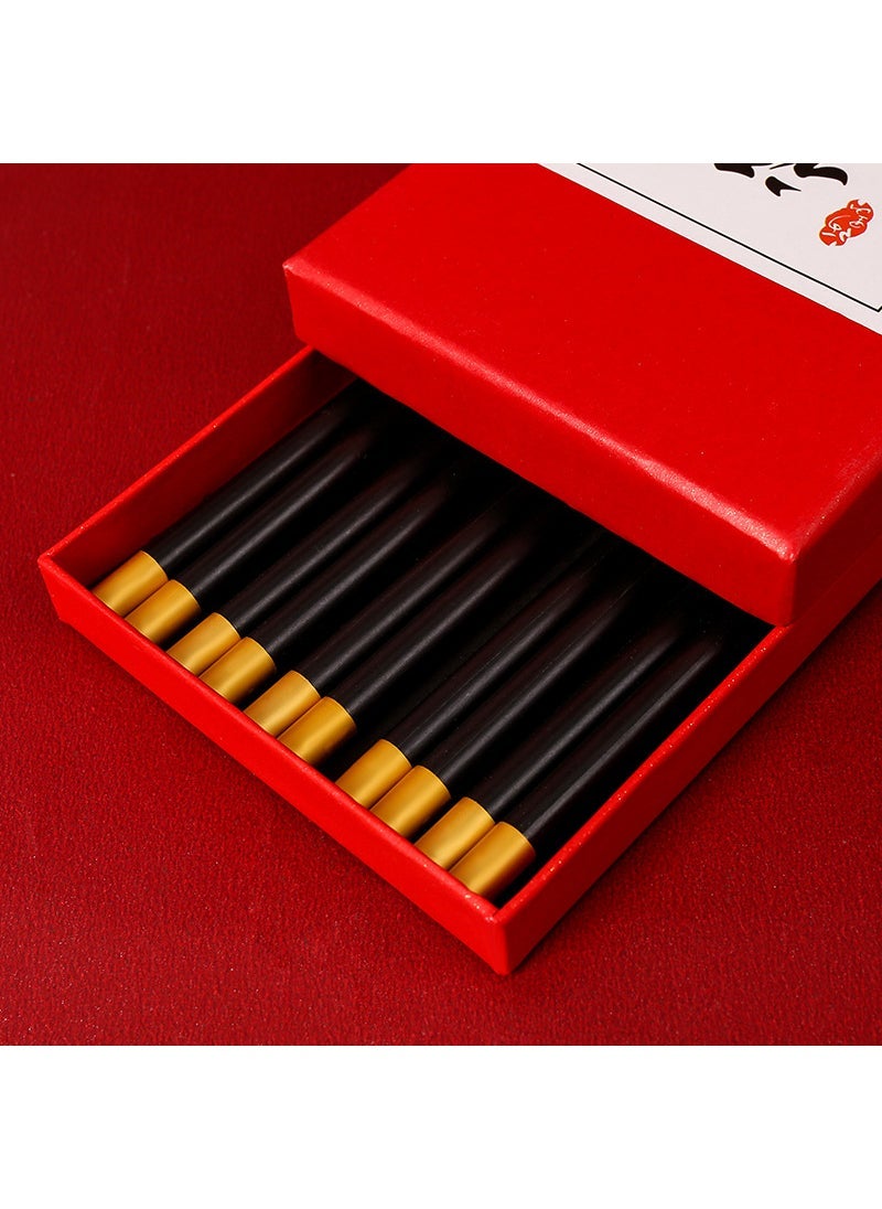 Guochao Household Solid Wood Chicken Wing Wood Red Sandalwood Chopsticks Gift Chopsticks Set 5 Pair Pack Spot Community Group Purchase Alloy dome gift box