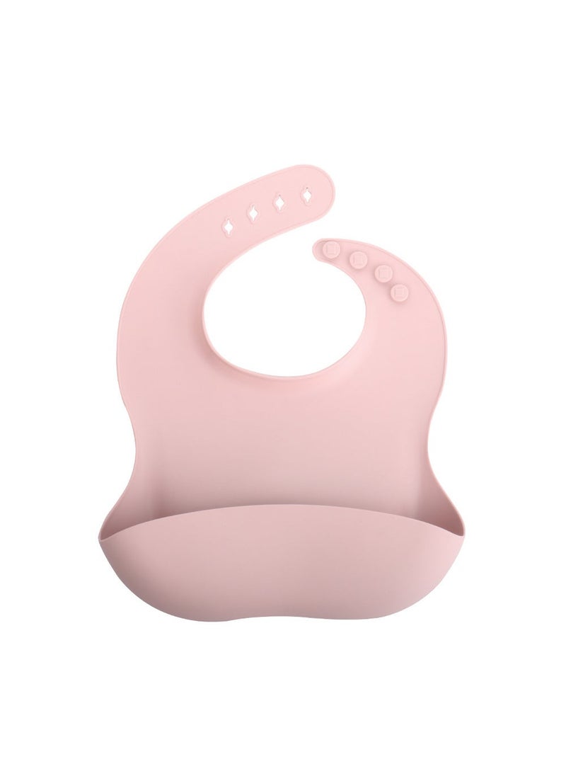 Babys Special Food Pocket Dinner Sipper Wash-Free Sipper Waterproof Dirty Splash-Proof Childrens Bib Silicone Bib Dark pink
