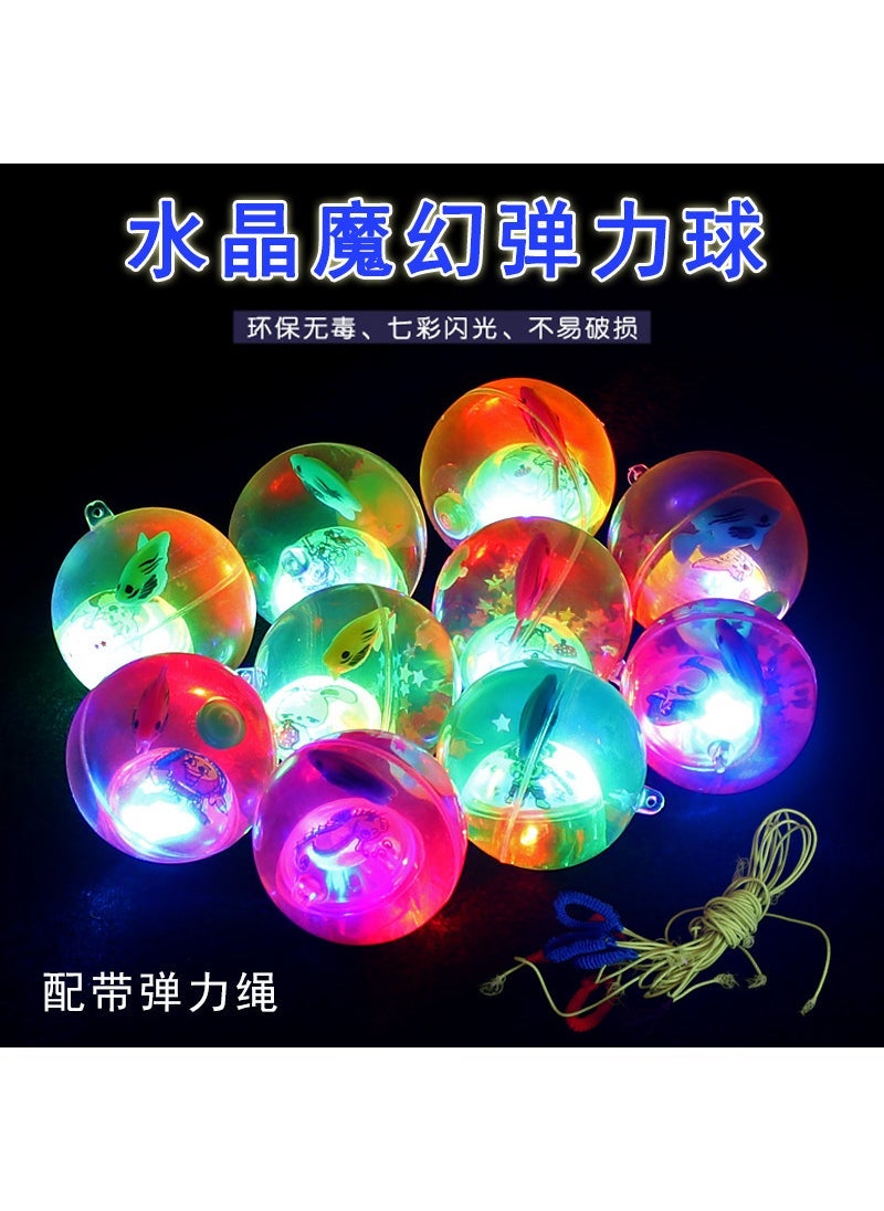 5.5CM Flashing Crystal Ball with Cord 6.5cm luminous crystal ball with rope