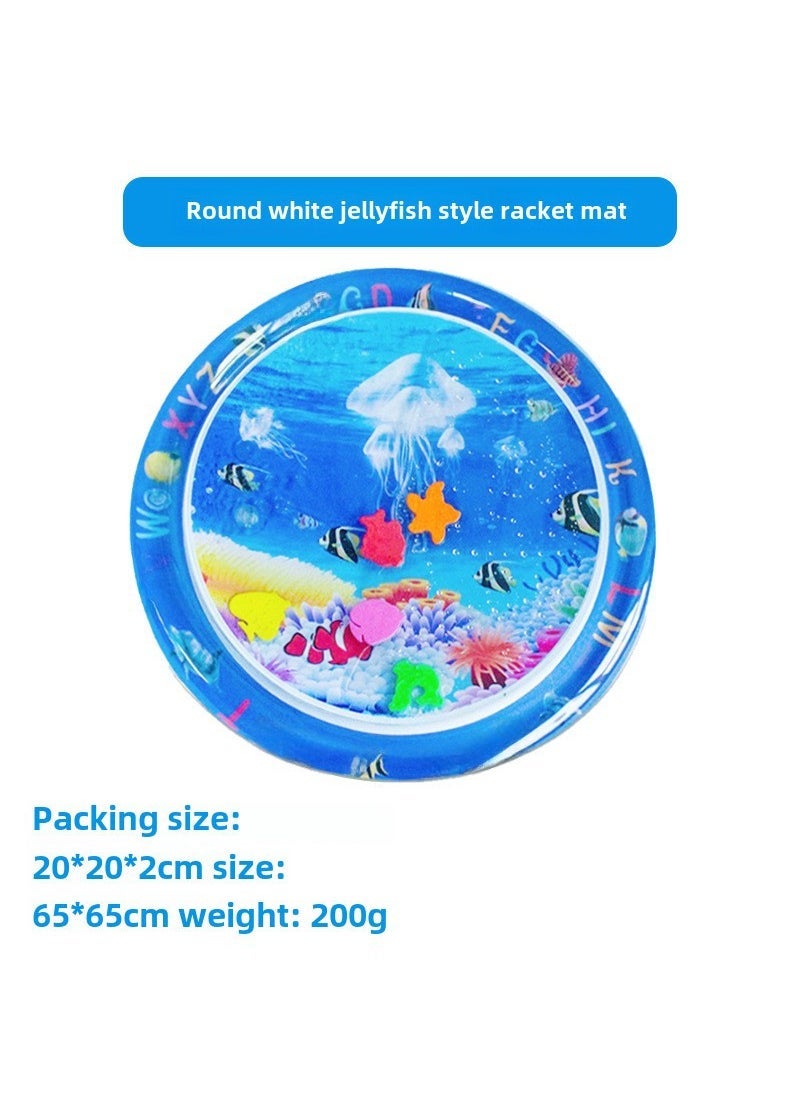 Eco-Friendly PVC Shark Splash Mat for Kids Round jellyfish 65CM