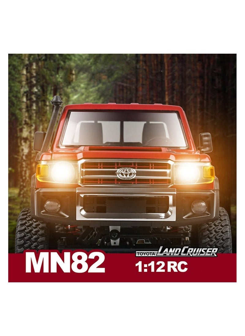RC Rock Crawler RC Truck 4x4 Toyota LC79 RC Crawler 1/12 Off Road Pickup Remote Control 2.4Ghz All Terrain 280 Brushed Motor Proportional Throttle Steering RTR Hobby Toy Adult MN-82