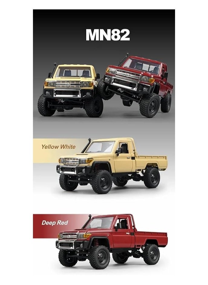 RC Rock Crawler RC Truck 4x4 Toyota LC79 RC Crawler 1/12 Off Road Pickup Remote Control 2.4Ghz All Terrain 280 Brushed Motor Proportional Throttle Steering RTR Hobby Toy Adult MN-82