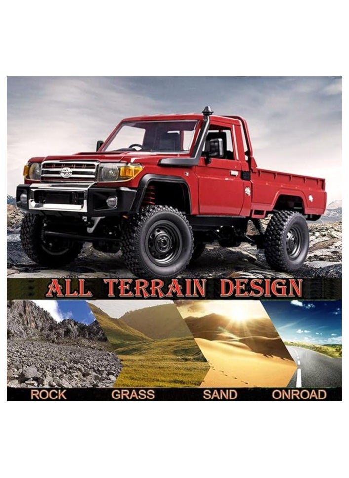 RC Rock Crawler RC Truck 4x4 Toyota LC79 RC Crawler 1/12 Off Road Pickup Remote Control 2.4Ghz All Terrain 280 Brushed Motor Proportional Throttle Steering RTR Hobby Toy Adult MN-82
