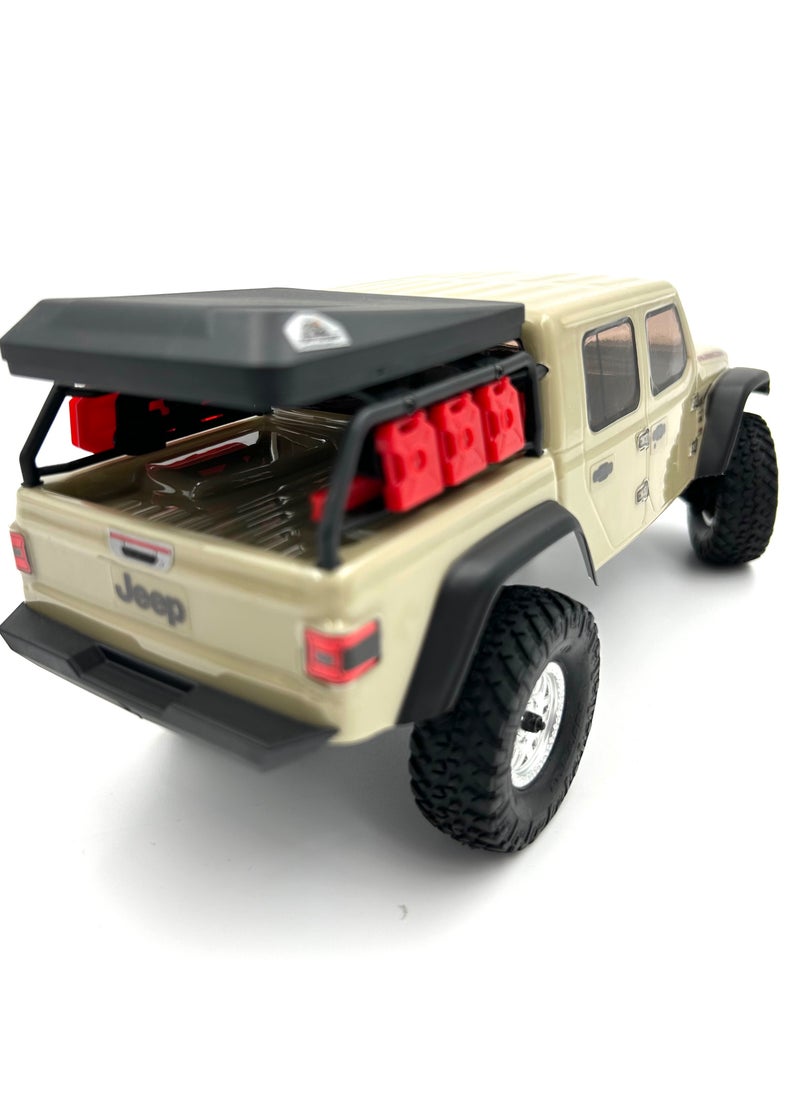 MZtoyz RC Truck 1/24 SCX24 Jeep JT Gladiator 4WD Rock Crawler Brushed RTR (Everything is Included in The Box), Beige, AXI00005T1