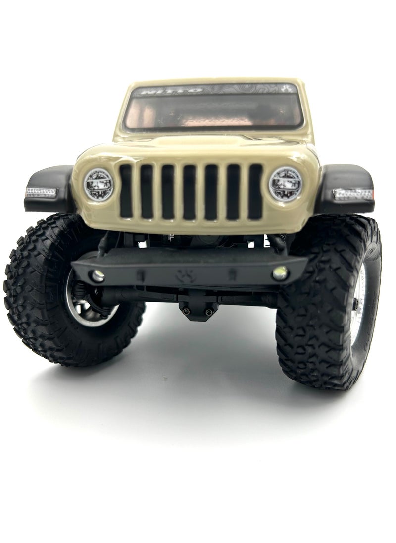 MZtoyz RC Truck 1/24 SCX24 Jeep JT Gladiator 4WD Rock Crawler Brushed RTR (Everything is Included in The Box), Beige, AXI00005T1