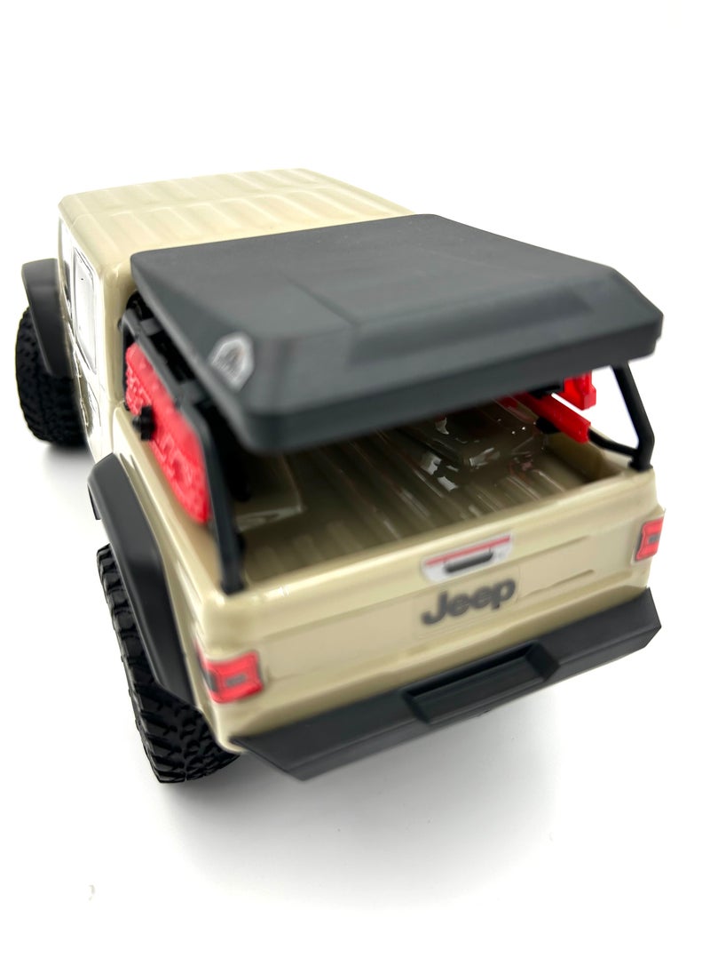 MZtoyz RC Truck 1/24 SCX24 Jeep JT Gladiator 4WD Rock Crawler Brushed RTR (Everything is Included in The Box), Beige, AXI00005T1