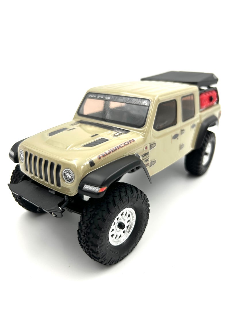 MZtoyz RC Truck 1/24 SCX24 Jeep JT Gladiator 4WD Rock Crawler Brushed RTR (Everything is Included in The Box), Beige, AXI00005T1
