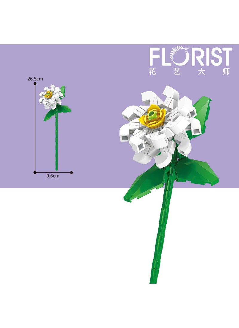 Eternal Rose Bouquet Building Blocks Toy for Girls 9094-3 camellia [84 particles] color box