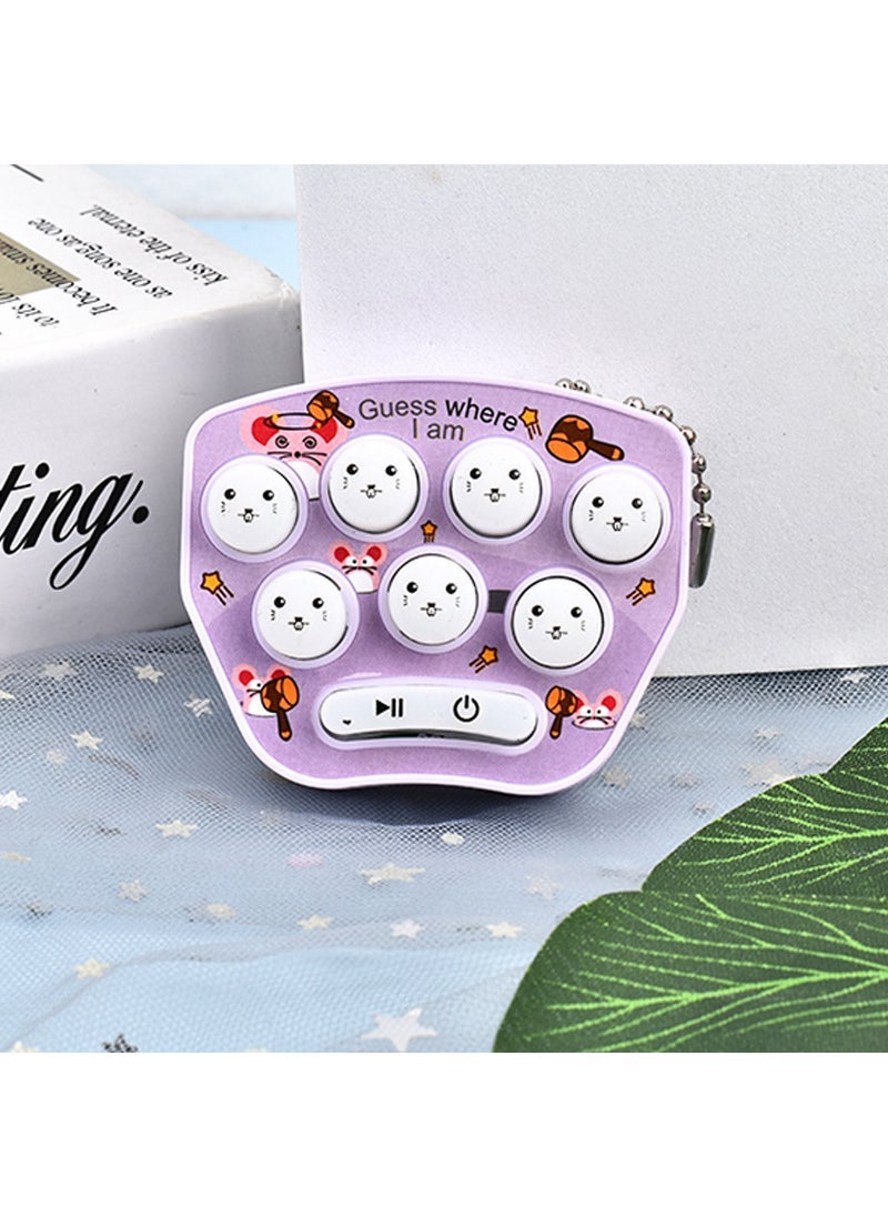 Cross-border wholesale childrens mini hamster toy puzzle decompression handheld game key chain bag pendant Hamster game machine [purple] Chinese