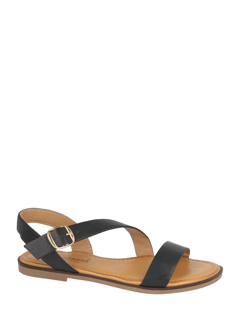 Strappy Flat Sandal With Buckle