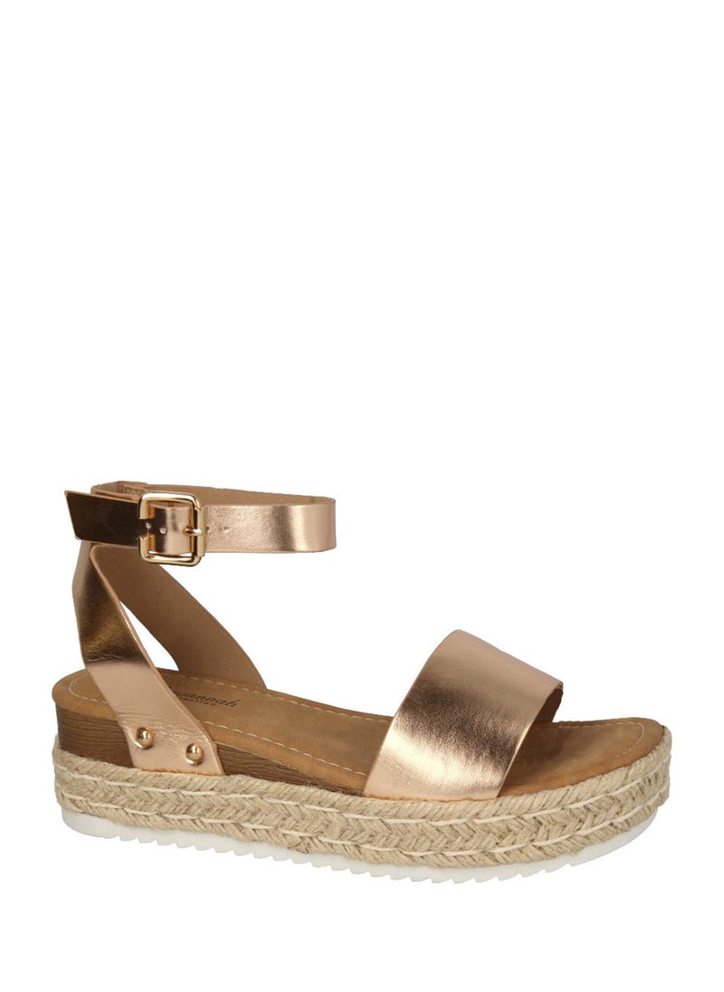Low Wedge Ankle Strap Sandal