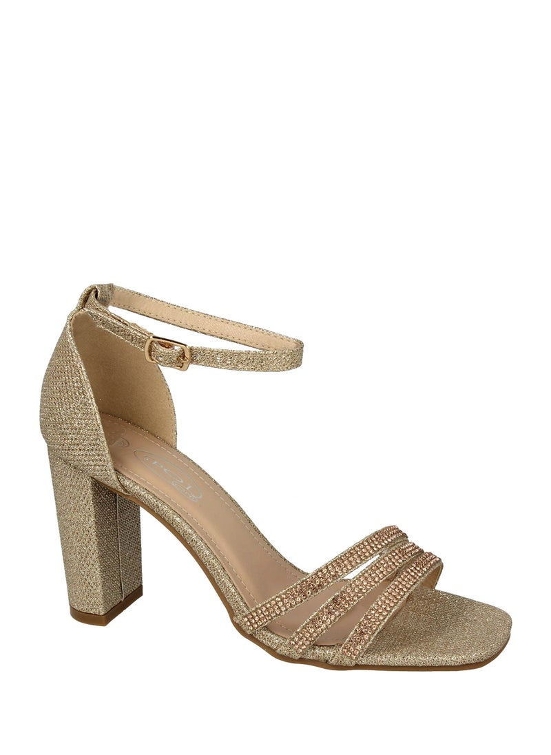 Glitter Block Heel Sandal