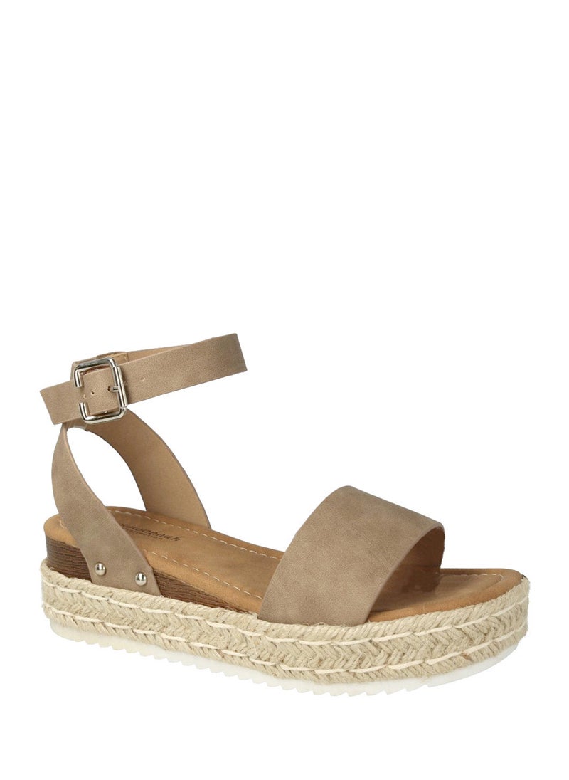 Low Wedge Ankle Strap Sandal