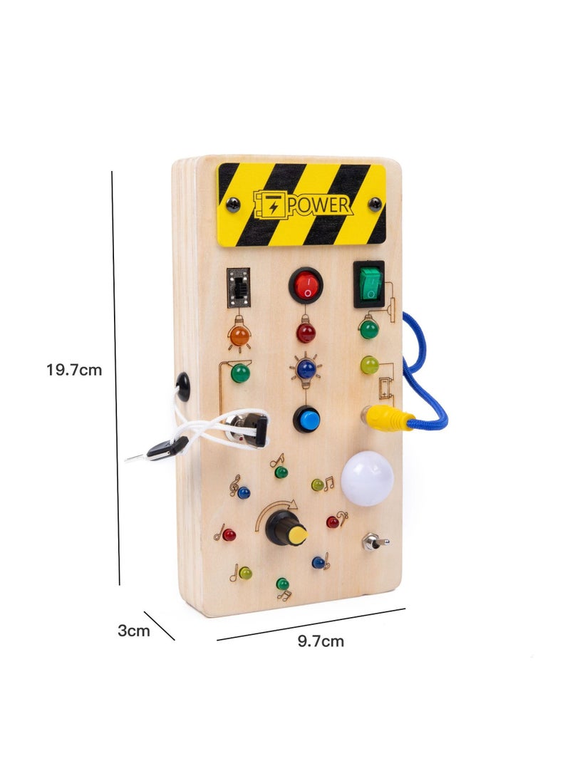 Wooden Kids Puzzle Busy Board LED Toy Switch busy Board 36