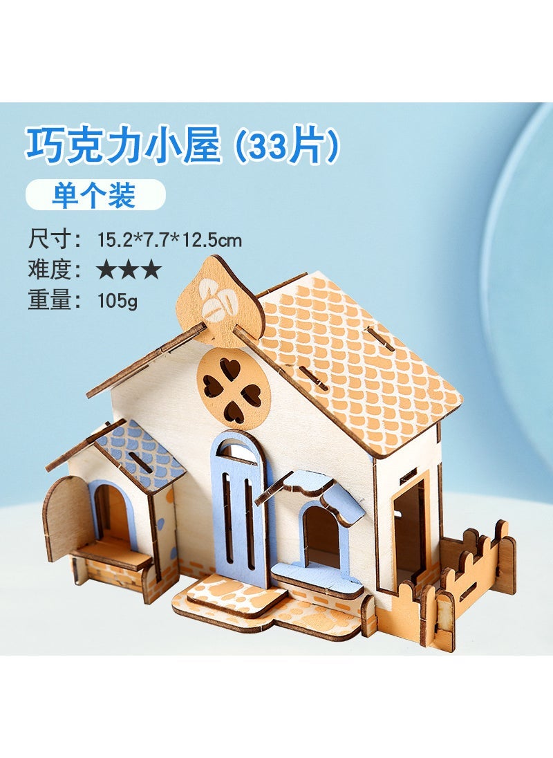 3D three-dimensional puzzle wooden plane educational toys students diy puzzle block model childrens gift wholesale Chocolate Cottage