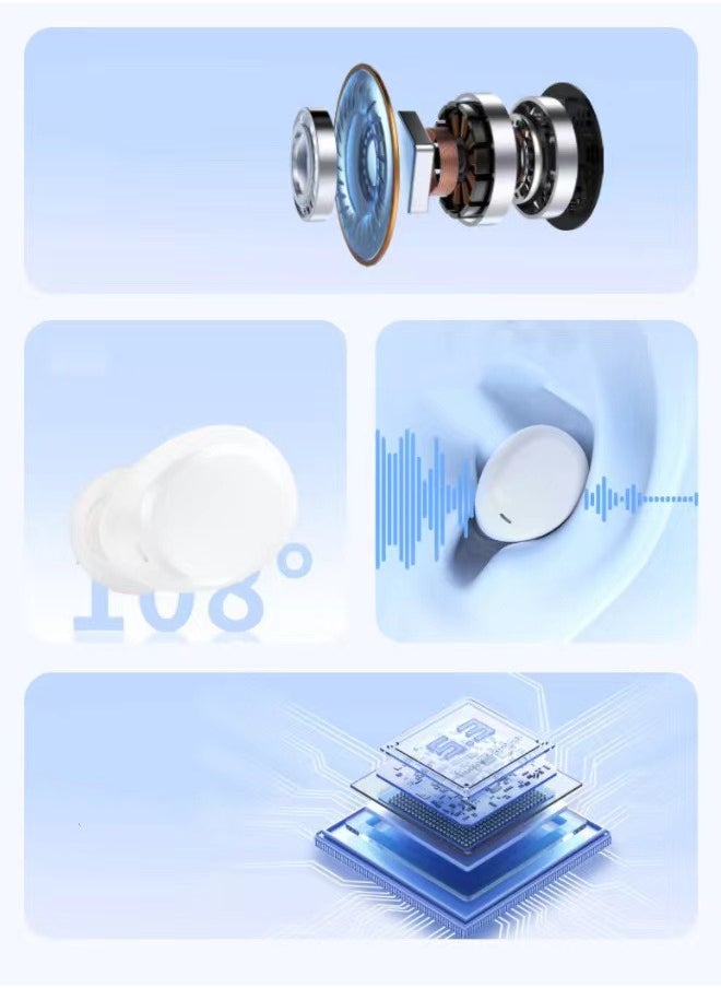 Bluetooth Mini Transparent Wireless Earbuds with Extended Battery Life