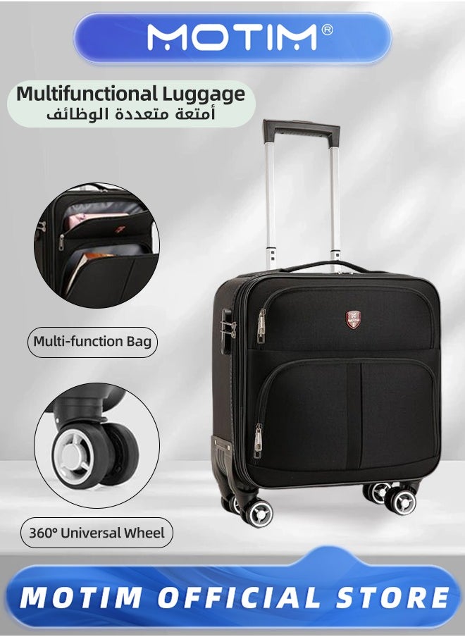 Business Carry On Luggage of Oxford Cloth Checked-in Luggage Softside Expandable LightweightSuitcase with Compression Resistant Rods & Spinner Wheels & TSA Lock & Durable Zipper in Business Degisn
