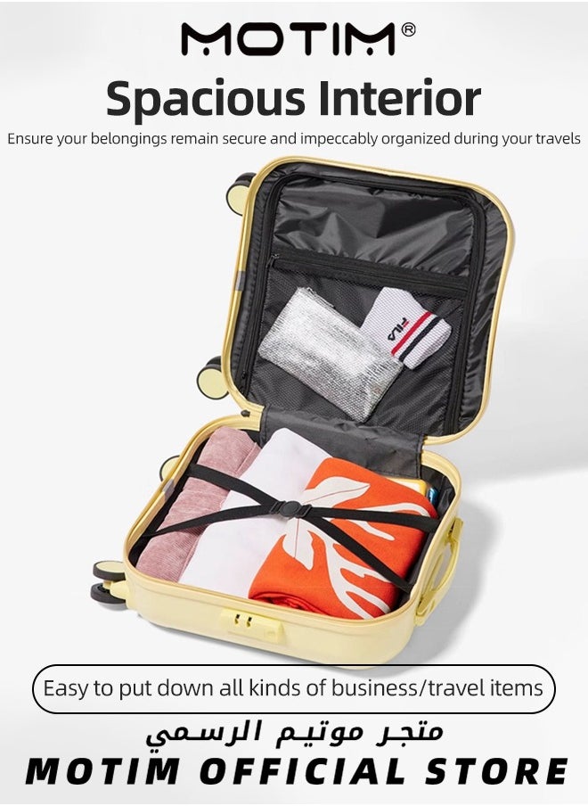 Multi-functional Travel Luggage Carry On Luggage with Cup Holder & USB Charging Port & Spinner Wheels Scratch Resistant and Wear-resistant Carry On Suitcase Large Capacity Checked-in Luggage