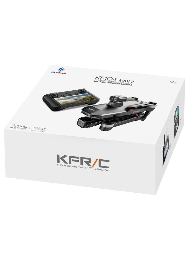 MZtoyz, KF104 Max 2 Drone, 4K Camera, 5G WiFi, 3-Axis Gimbal, Obstacle Avoidance, Brushless Quadcopter, 6KM Distance, 3 Batteries Included