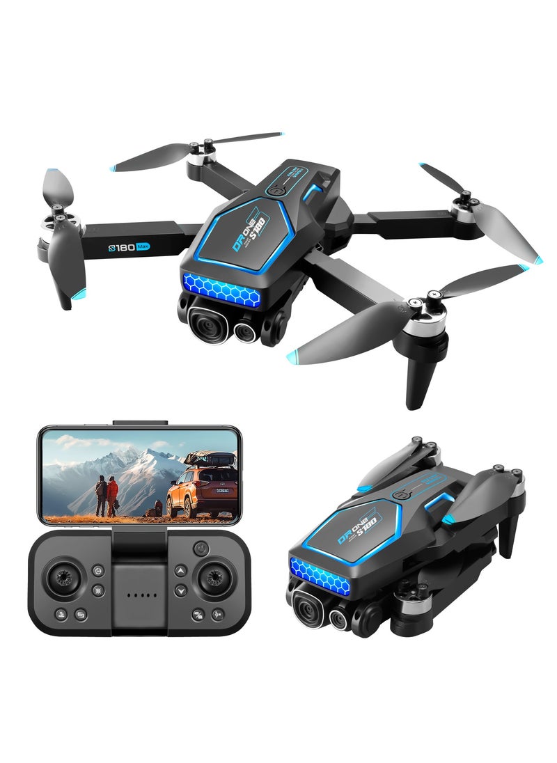 MZtoyz, S180 Max, Brushless RC Drone, 4K Obstacle Avoidance, WIFI FPV RC Quadcopter Radio Control Toys, 3 Batteries Included