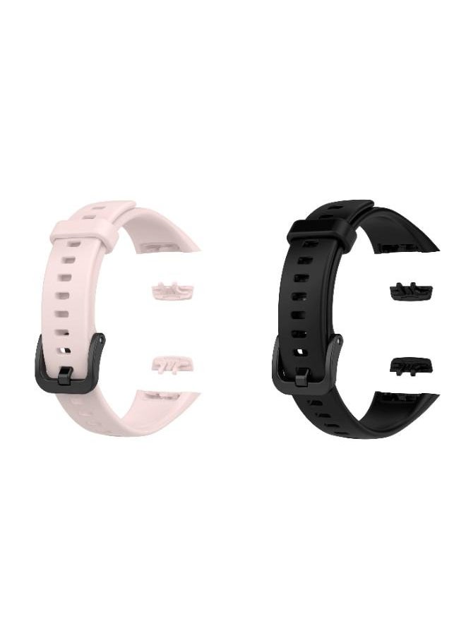 2-Piece Replacement Silicone Strap For Huawei Band 6