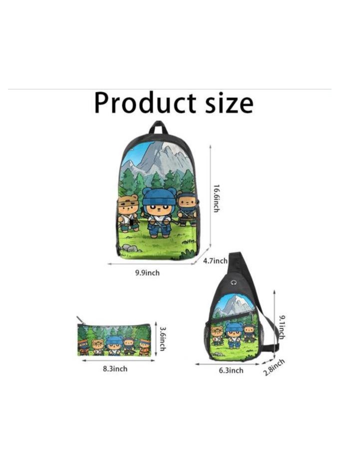 Universal cartoon new three-piece schoolbag - 1322