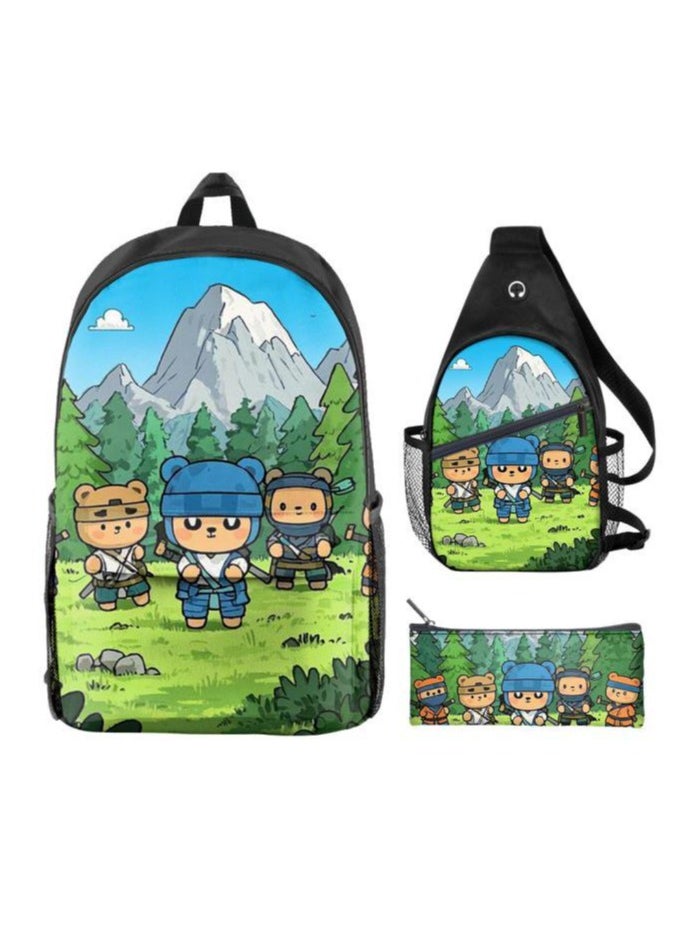 Universal cartoon new three-piece schoolbag - 1322