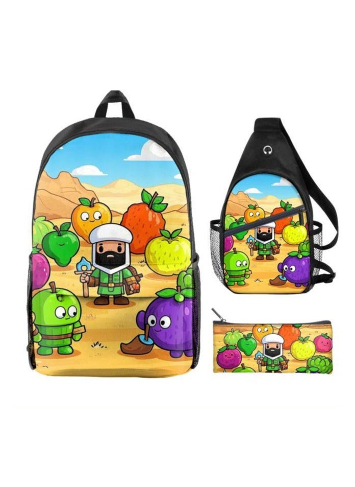 Universal cartoon new three-piece schoolbag - 649