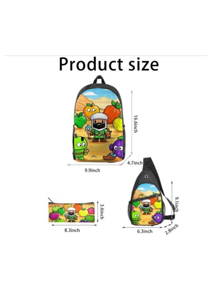 Universal cartoon new three-piece schoolbag - 649