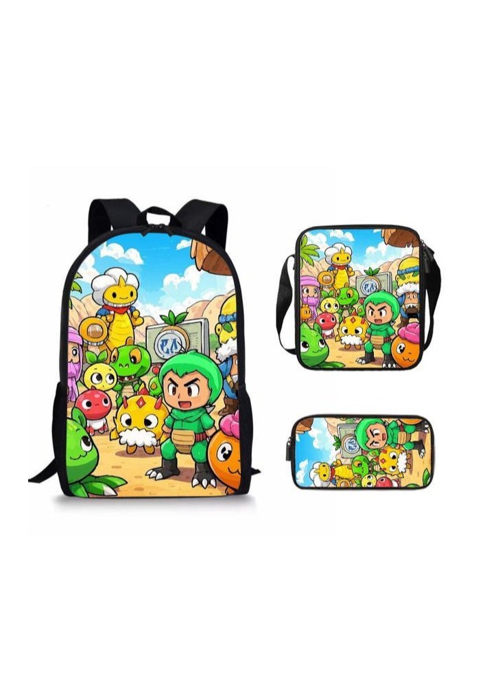 Cartoon style universal three-piece schoolbag - 1445