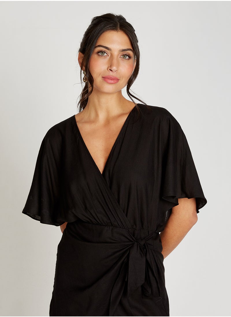 Knot Detail V Neck Playsuit