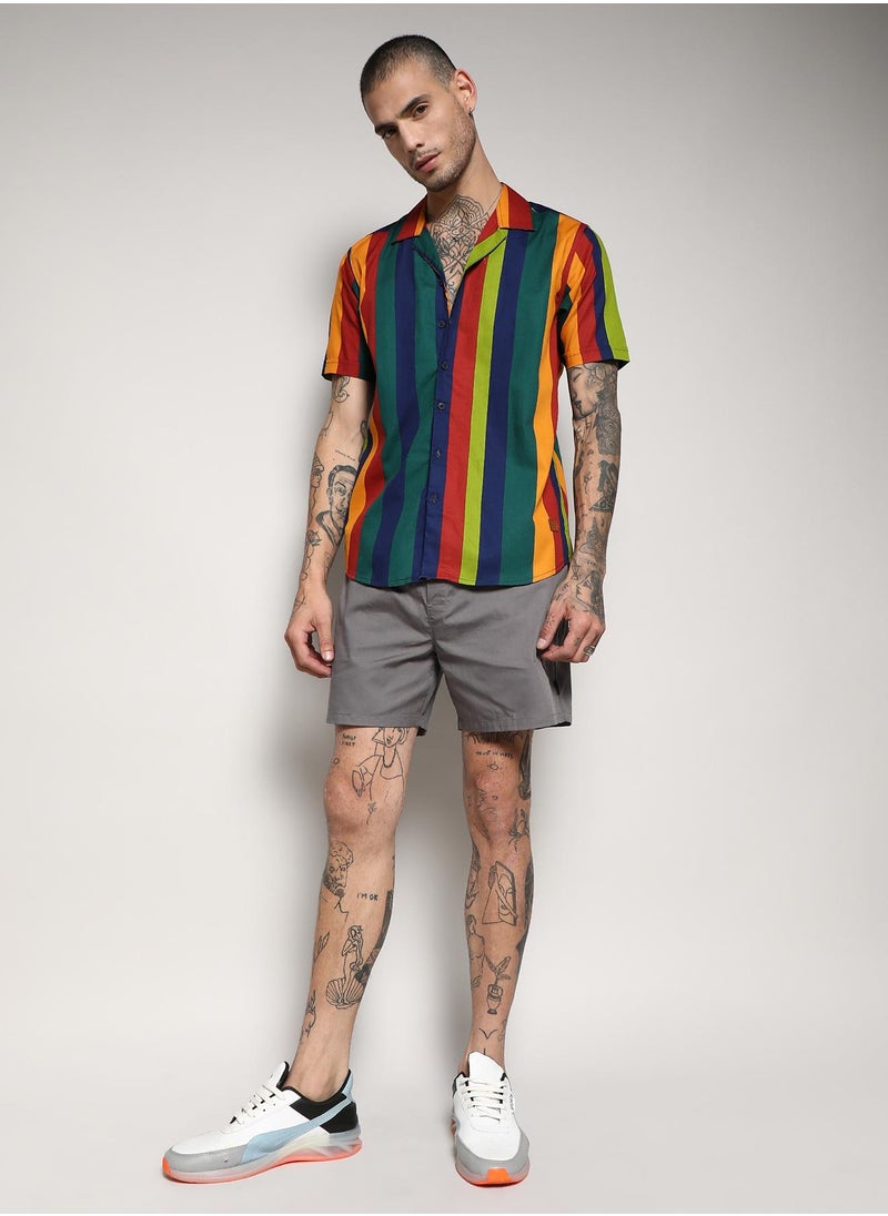 Men's Multicolour Awning Striped Shirt