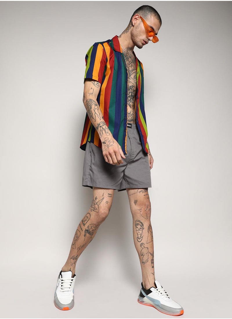 Men's Multicolour Awning Striped Shirt