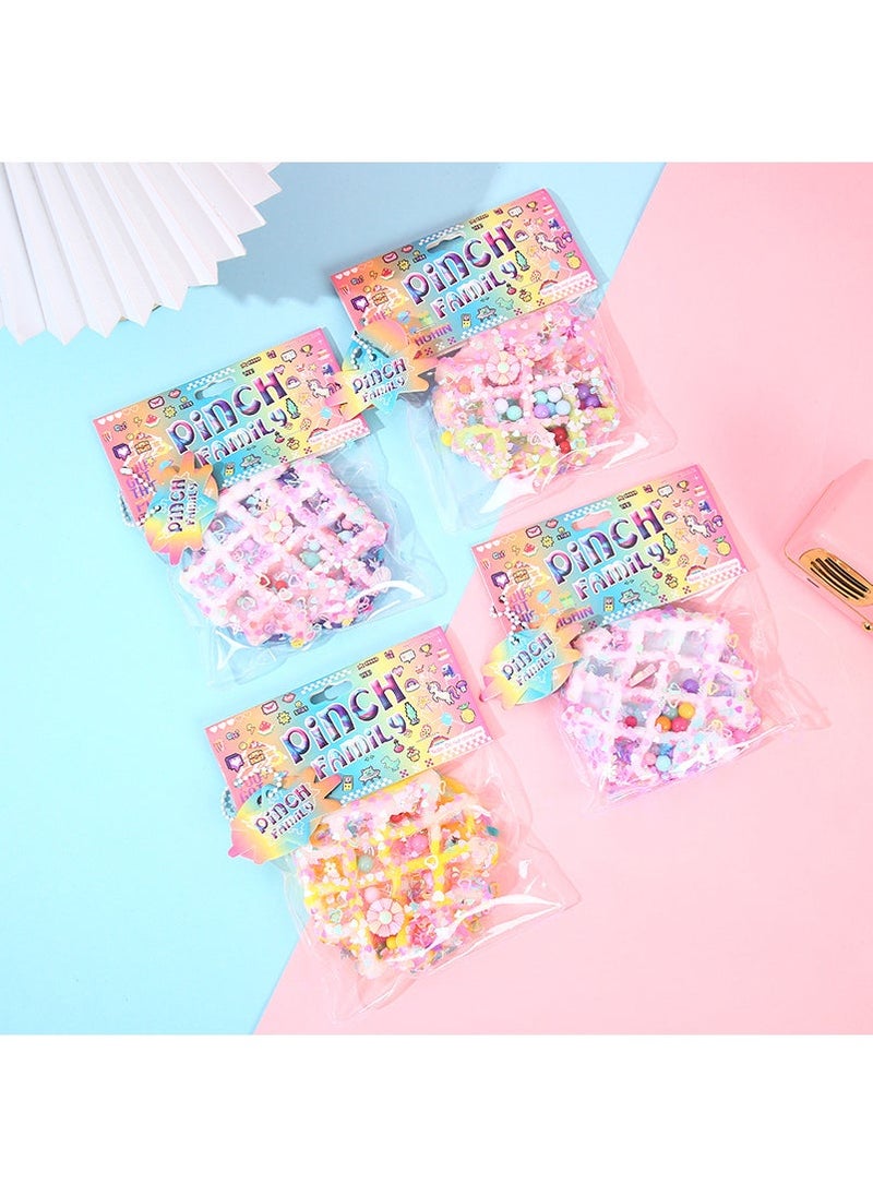 Squishy Waffle Donut Cat Paw Stress Relief Toy Waffle pinch → four colors random