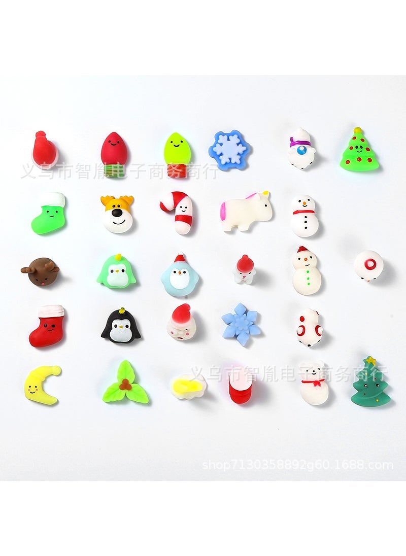 Festive Mochi Squishy Animal Stress Relief Toy [Small Big Eye Dog Mix] 1 pinch music